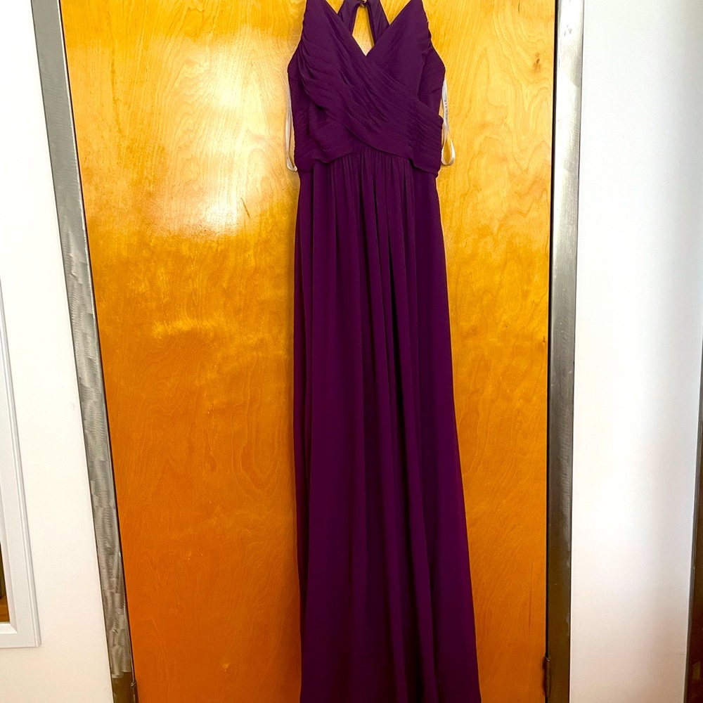 Azazie dress in plum- super flattering!
